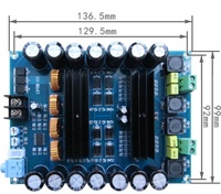 Carte amplificateur de puissance à double canal XH-M641 avec batterie d'accumulateur, amplificateur de voiture TPA3116D2, DC12V 24V 2x150W