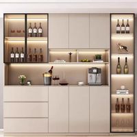 Armoire de salle à manger en bois massif moderne, taille personnalisée, armoire de rangement et d'exposition pour bar à domicile, cuisine, salon, hôtel, cave à vin