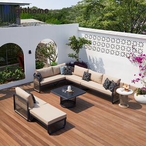 Ensemble de meubles de jardin imperméables en rotin design L, moderne et luxueux pour terrasse - Product Image 1