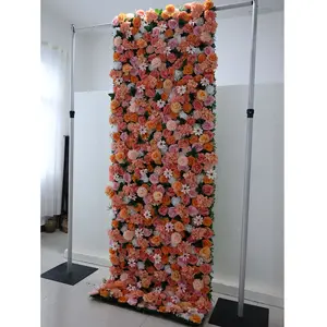 Grosir Online pernikahan Tiongkok dekorasi Panel dinding bunga sutra buatan gantung latar belakang Panel grosir