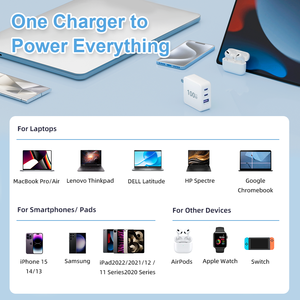 <span class=keywords><strong>Chargeur</strong></span> rapide USB C GaN 100W 3 ports PD QC 3.0 Adaptateur mural de bureau pour <span class=keywords><strong>MacBook</strong></span> <span class=keywords><strong>Pro</strong></span> Air iPhone 16 15 Samsung Ordinateur portable - Product Image 6