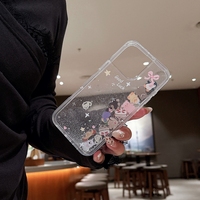 Coque Créative Anti-choc à Paillettes Liquides et Motif Dessin Animé Mignon pour iPhone 17 Pro Max 16 15 ProMax 14