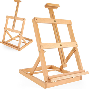Caballete de Pintura Ajustable de Madera de Haya Sólida con Marco en H para Estudio, de Alta Resistencia, con Superficie de Trabajo para Artistas - Product Image 1