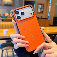 Coque de téléphone pour iPhone 18 Pro Max, cadre d'objectif en métal, texture givrée, style professionnel, simili cuir, compatible avec les modèles 17, 16 Plus, 15