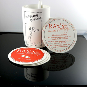 Tùy chỉnh thực hiện dùng một lần tông đế lót ly bia giá rẻ Thảm in ấn thiết kế logo trên cả hai mặt - Product Image 5