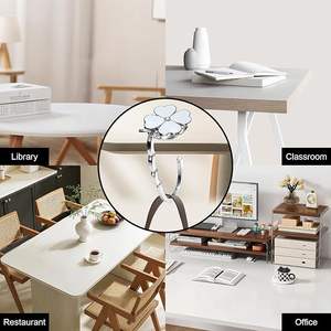 Support de sac de table pliable en aluminium, résistant aux rayures, avec crochet antidérapant en forme de trèfle à quatre feuilles - Product Image 3