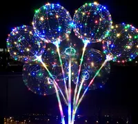 Parti oyuncakları LED dize işık gece kızdırma karanlık balonda balon ile sopa