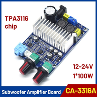 CA-3316A 100W Super Bass Mono Amplificateur de Puissance Numérique Carte Module Subwoofer Original TPA3116 12-24VDC 83x55mm Chine