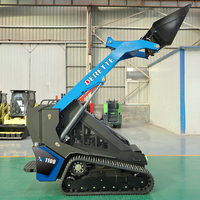 Mini-chargeuse sur chenilles diesel Derette XC1100, chargeuse compacte sur chenilles, moteur Kubota, petite chargeuse frontale