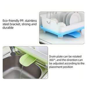 Piatto di <span class=keywords><strong>plastica</strong></span> Scolapiatti Doppio Gocciolamento Vassoio 2 Strato Utensile Posate Scarico - Product Image 5
