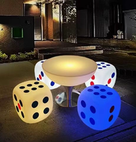 Lumière extérieure à énergie solaire en gros Led Cube Light, Cubes de meubles d'éclairage, Cube éclairé RVB Ensembles de table et de chaises de bar de siège