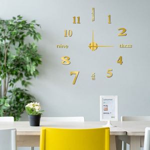Fashion 3D <b>40cm</b>/16inch Acrylic <b>Wall</b> DIY <b>Clock</b> Frameless Mirror Time Large 3D Mirror <b>Clocks</b> <b>Wall</b> <b>Clock</b> - Product Image 3