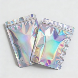 Sachets Mylar Holographiques Autoportants Anti-humidité 0,1 mm Haute Barrière pour Cartes <span class=keywords><strong>de</strong></span> Jeu avec Fermeture Éclair et Fenêtre Transparente - Product Image 6