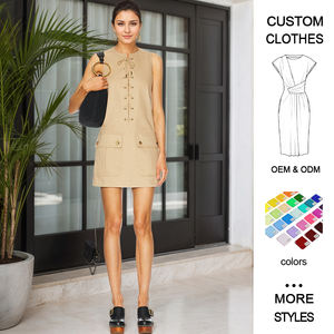 Vestido Casual de Verano para Mujer, Estilo Vintage, Sin Mangas, Color Negro, Cintura Imperio, con Cordones, Tejido Transpirable, Largo hasta la Rodilla, Marca <span class=keywords><strong>Candice</strong></span> - Product Image 1