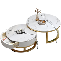 Table basse de style nordique haut de gamme, luxe léger, tendance, pour salon domestique, petit appartement, simple et circulaire