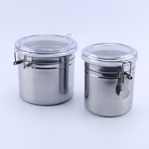 Barattolo in Acciaio <span class=keywords><strong>Inox</strong></span> con Coperchio, Grande, Personalizzabile, Portatile, Ermetico, Antigoccia, Pratico Regalo, Contenitore per Erbe Aromatiche - Product Image 1