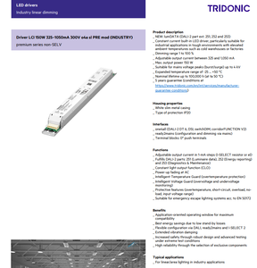 Tridonic LCI 150/325-1050/300 o4a sl PRE mod 150W Driver LED DALI-2 325-1050mA 300V Alimentation à courant constant - Product Image 3