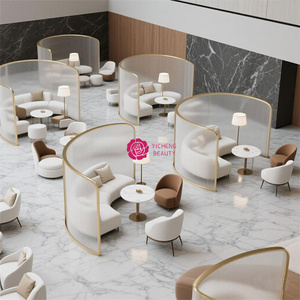 Yicheng, Partición de pantalla de área de negociación de ocio de hierro curvo moderno para uso en taller de Hotel, restaurante, oficina, <span class=keywords><strong>semicircular</strong></span> - Product Image 4