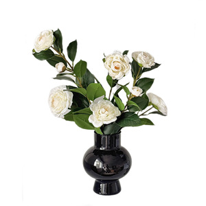 Branche de camélia artificielle Yasunobu, fleur en soie, branche unique, pour décoration de maison et de mariage - Product Image 5