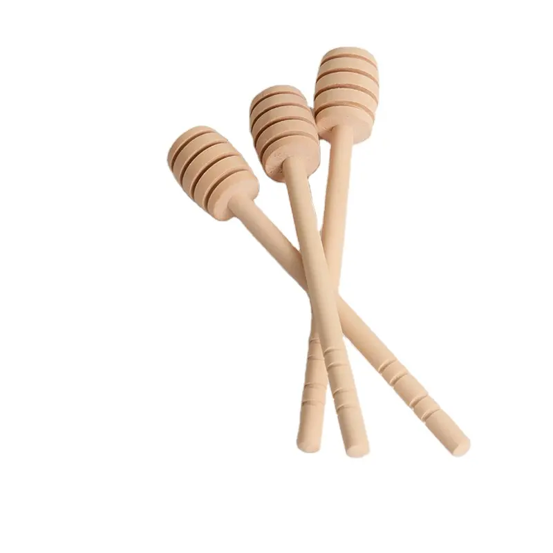 Classico sciroppo di legno mestoli bastoncini di legno di faggio miele mestolo bastoncini campeggio cucchiaio di legno per il miele di bambù