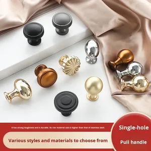 Puxadores de Armário Modernos Minimalistas Redondos de Alumínio Sólido Durável com Furo Único - para Cozinha, Quarto, Guarda-Roupa e Cômoda - Product Image 6