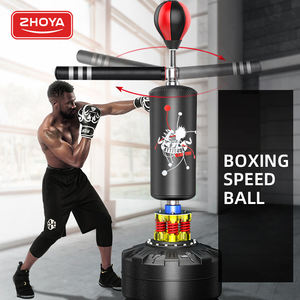 ZHOYA SPORT Vente chaude Sac de frappe réflexe de boxe pour adulte rouge et noir, barre de frappe réflexe <span class=keywords><strong>Cobra</strong></span> réglable avec éclairage, sac de frappe stable - Product Image 2