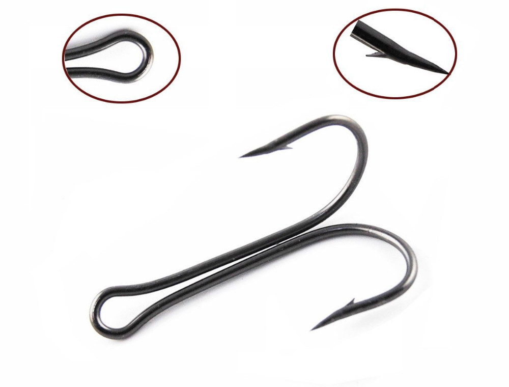 doubke fishing hook closed shank Double Tungsten Urchin Hooks 2 Pack Hooks by Mustad 9908 High Carbon Steel Fishing