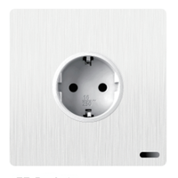 Prise de Courant Murale Universelle EU en Plastique Effet Brossé, Interrupteur Variateur, Prise Française USB C, Interruptor