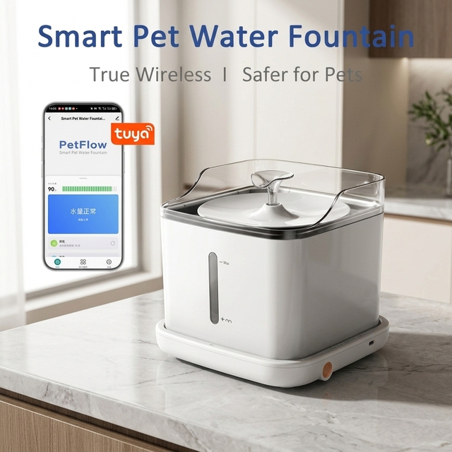 Wifi Smart Stainless Steel Pet Feeder Waterproof Eco-Friendly Durable Cat Water Fountain with Automatic Pet Water Dispenser