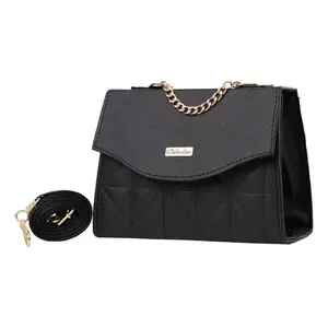 Bolso Bandolera Negro Dafne para Mujer de Fana, Microfibra, Cuero Sintético Acolchado, Moda para Todas las Temporadas - Product Image 3