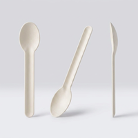 Cuillères jetables compostables et biodégradables en bagasse de canne à sucre pour la restauration