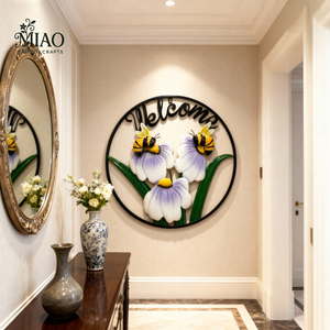 งานตกแต่งผนังโลหะสำหรับทำสวนกลางแจ้งงานตกแต่งต้อนรับผึ้งงานตกแต่งบ้านตามสั่งจากโรงงาน - Product Image 5