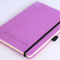 Carnet personnalisé avec papier offset 100 g/m², reliure cousue, lignes de grille pointillées, format A7, bande élastique, porte-stylo