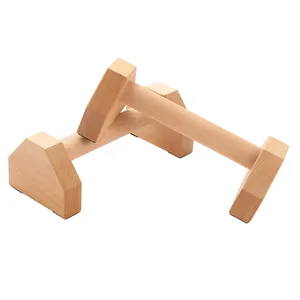 Custom Logo Gymnastics Exercise Fitness Workout Wooden Parallels Parallettes Beech Wood Push Up Pushup Handles Stand Bar