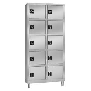 Schedario in acciaio inossidabile a 10 porte per uso ospedaliero - Product Image 1