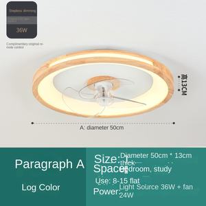 Plafonnier ventilateur LED moderne avec télécommande Base de salon maison intelligente forme ronde Design élégant - Product Image 2