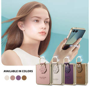 Custodia per Telefono di Lusso Elettroplaccata Antiurto per Donna per Samsung Galaxy Z Flip 7 con Anello Supporto - Product Image 5