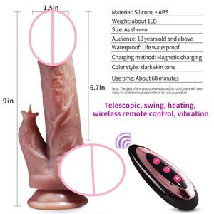 เครื่องสั่นดิลโด้แบบลิ้นกล้องส่องทางไกลไร้สายสมจริงให้ความร้อนแบบนุ่มนวลเครื่องสั่นสำหรับผู้หญิงเลียกระเจี๊ยว - Product Image 4