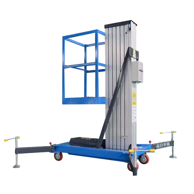 8m 10m Electric Hydraulic Telescopic Aluminum Alloy Mast Lift Platform Portable Single Vertical Mast Lift