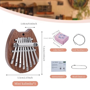 Kalimba de Madera, <span class=keywords><strong>Piano</strong></span> de Pulgar de 8 Teclas, Mini Kalimba, Llavero con <span class=keywords><strong>Piano</strong></span> de Pulgar, Instrumento Musical Mbira, Buen Accesorio Colgante para Niños - Product Image 5
