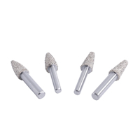 Pointes de meulage diamantées FLB038-ES 12 mm, haute dureté, grain grossier, fraises rotatives pour le débavurage de la fonte
