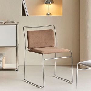 Tối giản Bauhaus đồ nội thất gia đình bọc kim loại khung ghế ăn tựa lưng thiết kế sáng tạo cho căn hộ nhỏ cao cấp - Product Image 3