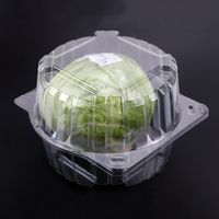 Boîte d'emballage en plastique pour laitue vivante, conteneur en plastique transparent pour laitue hydroponique, conteneur à charnières, coquille recyclée