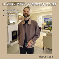 Veste ample pour homme en version coréenne de luxe légère pour l'automne et l'hiver, de haute qualité, avec des poches en relief, nouvelles couleurs contrastées