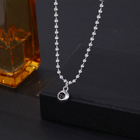 Collier en acier inoxydable avec chaîne de perles tendance et grand pendentif pour cadeau d'anniversaire de mariage