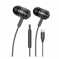 Écouteurs intra-auriculaires filaires stéréo WISDOMUP EJ 60 Type C avec chipset JL, basses profondes, audio HD, résistance à l'eau IPX5, micro pour jeux