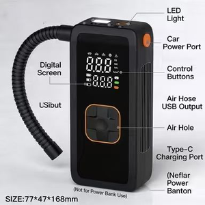 <span class=keywords><strong>Pompe</strong></span> à pneus électrique portable sans fil 8,4 V, monocylindre, en ABS, avec manomètre numérique et lumière d'urgence, capacité 150 psi, vente en gros - Product Image 6