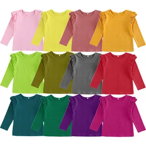 Kaus Lengan Panjang 2022 Kaus Kasual Anak Perempuan Musim Gugur dan Dingin Hitam Dalam Jumlah Besar