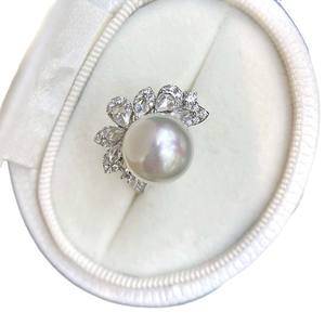 Anillo de Diamantes de Lujo Estilo Socialité, con Diamantes en Abundancia, Dulce, Simple, con Perla Natural de Agua Dulce de Calidad Superior - Product Image 5