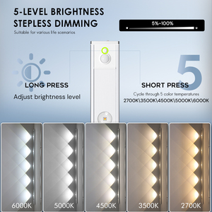 Lampu Led <span class=keywords><strong>Sensor</strong></span> gerak dalam ruangan, lampu Strip lemari kabinet dapur Led nirkabel profil Aluminium lampu malam <span class=keywords><strong>Sensor</strong></span> gerak - Product Image 4